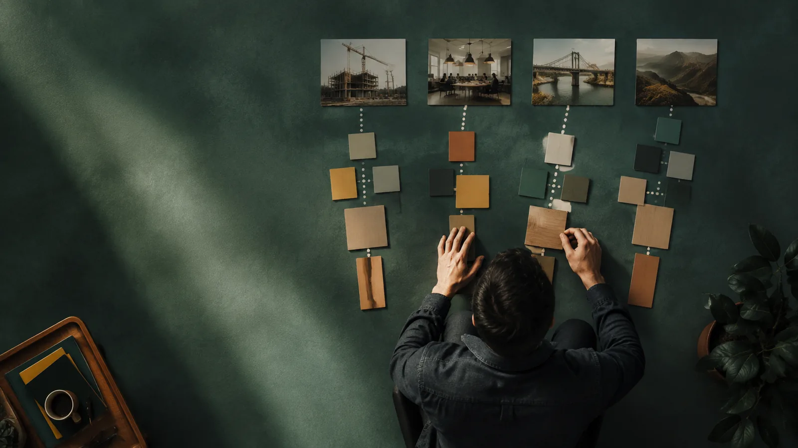 Top-down view of a professional comparing several project certification pathways