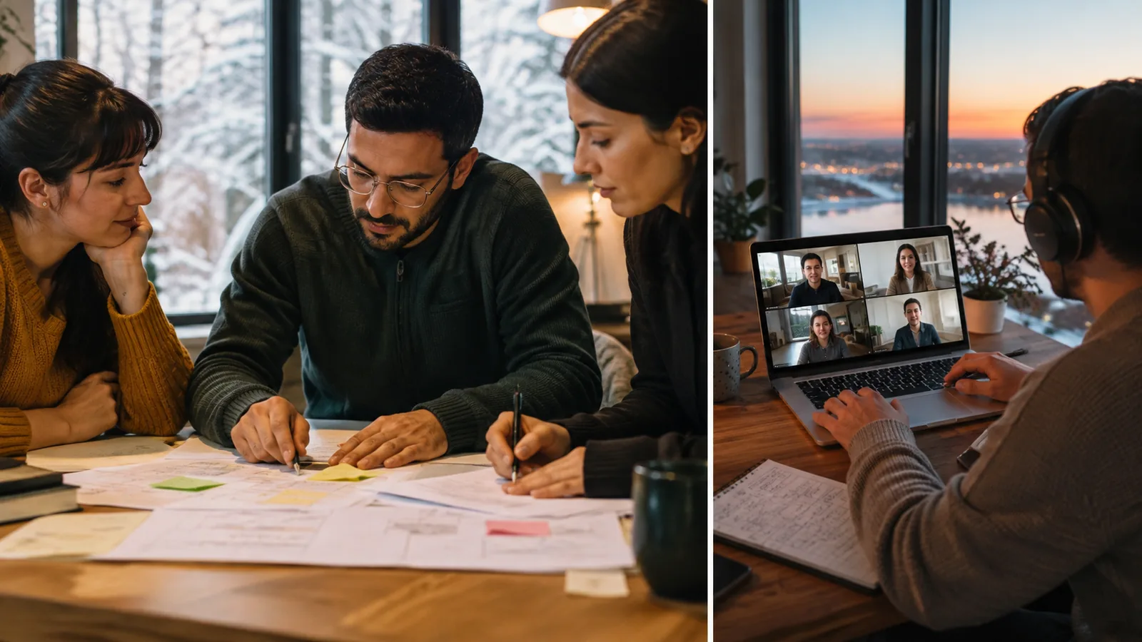Page-specific project management scene illustrating PMP training Quebec