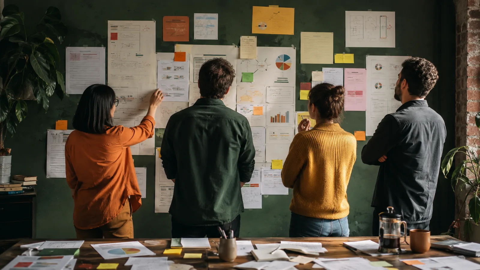 Page-specific project management scene illustrating PMP practice exam strategy